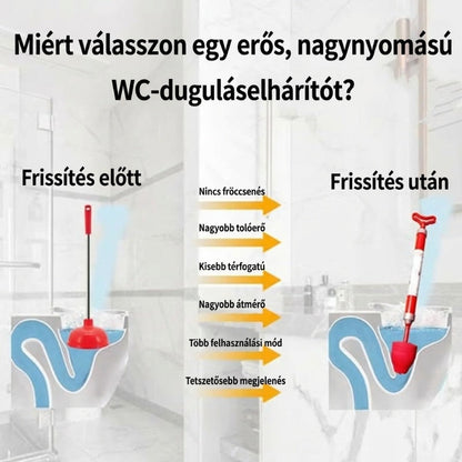 Nagynyomású dugattyú WC-khez és lefolyókhoz
