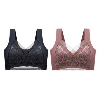 👙 Szuper kényelmes és puha női csipkés melltartó acélgyűrű nélkül【✨1 + 1 ingyenes】