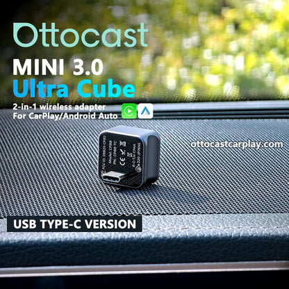 Ottocast Mini 3.0 Ultra Cube vezeték nélküli CarPlay Android Auto adapter