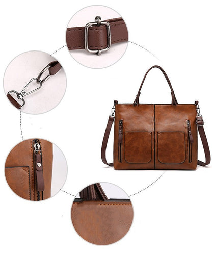 👜 Női vintage bőr válltáska