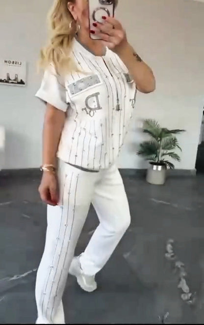 💎Kétrészes szett cipzárral és kristályokkal