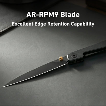 🔥Utolsó napi akció 50% kedvezménnyel🎉Lanky Liner Lock elülső flipper kés fekete alumínium nyéllel