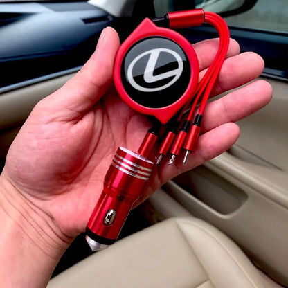 3 az 1-ben visszahúzható autós adatkábel + ingyenes autós töltő