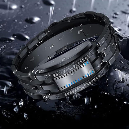 ⌚ MOST 50% KEDVEZMÉNY! 🤓 Cyberpunk bináris LED óra – „Csak a geekek értik” – Futurisztikus, egyedi és szemet gyönyörködtető kék LED kijelzővel 💙