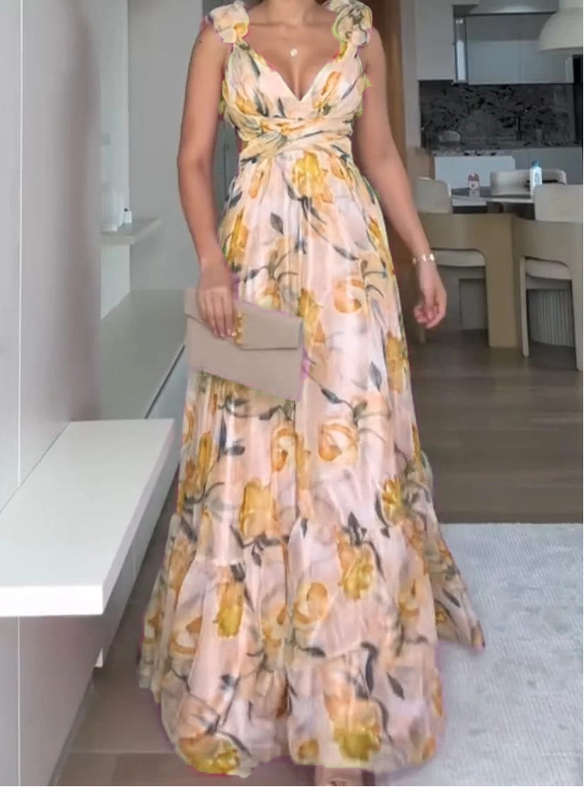 🍓Szexi és elegáns redős ruha mintával