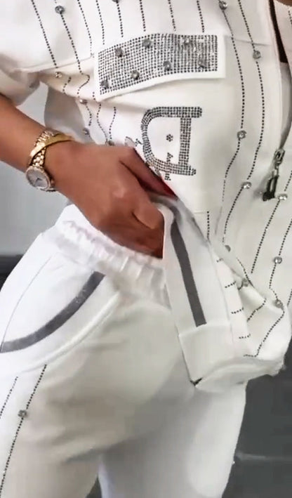 💎Kétrészes szett cipzárral és kristályokkal