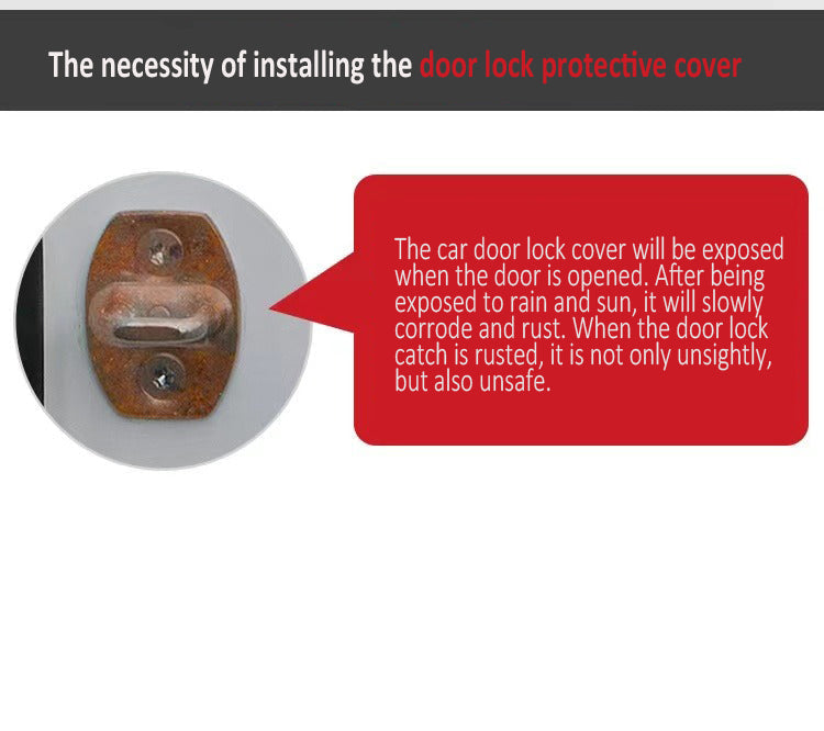 Forró Akció ✨50% Kedvezmény ✨Rozsdamentes Acél Korróziógátló Autó Ajtózár Védőburkolat 🔥4 db 🔥