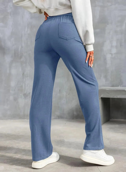 Magas derekú elasztikus szabadidőnadrág