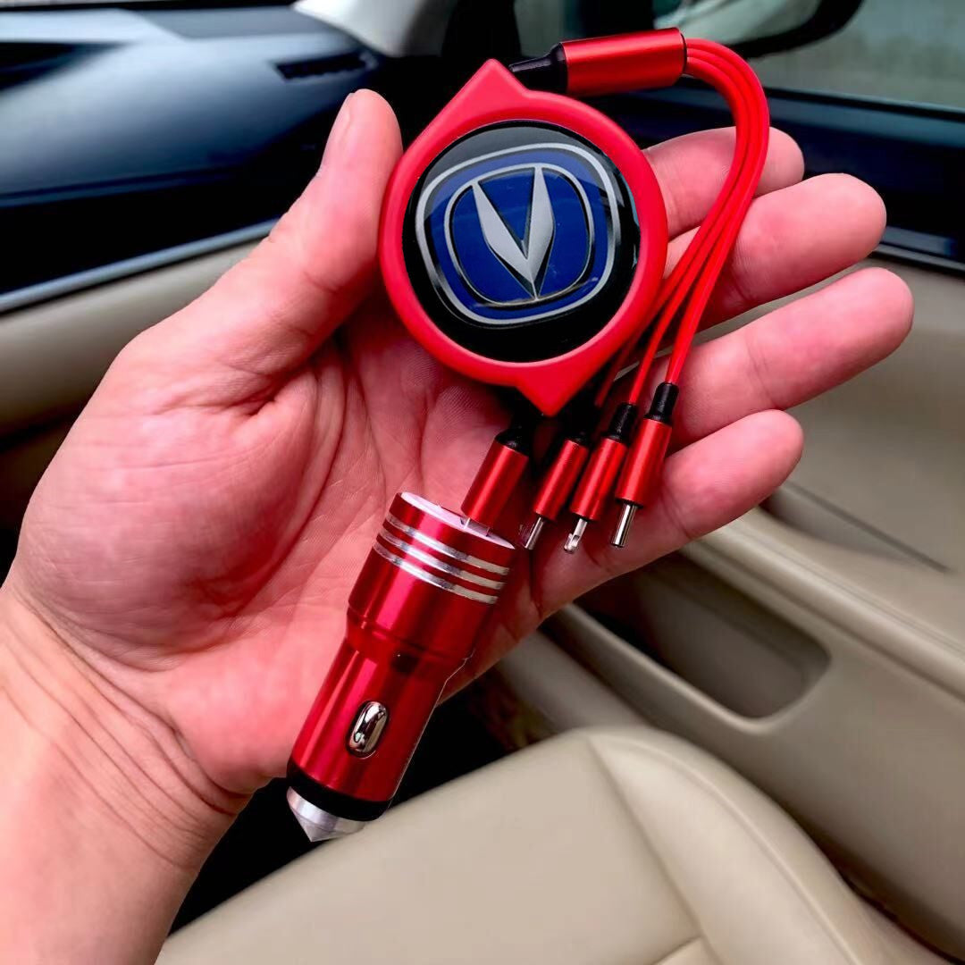 3 az 1-ben visszahúzható autós adatkábel + ingyenes autós töltő