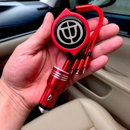 3 az 1-ben visszahúzható autós adatkábel + ingyenes autós töltő