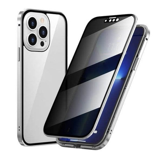 Mágneses iPhone tok tükröződésmentes üveggel és fémmel