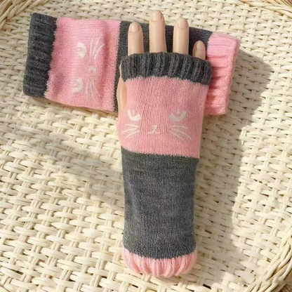 🐱 Cuki női kötött macskás kesztyű🧤🧶