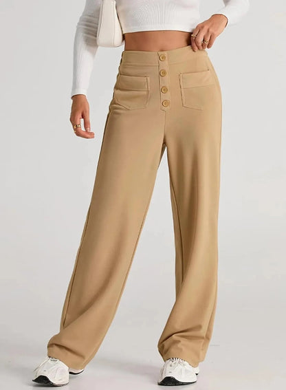 Magas derekú elasztikus szabadidőnadrág