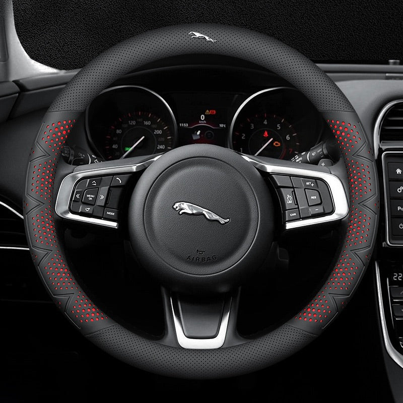 Ultravékony, légáteresztő, valódi bőr kormánykerékborítás csúszásgátló markolattal