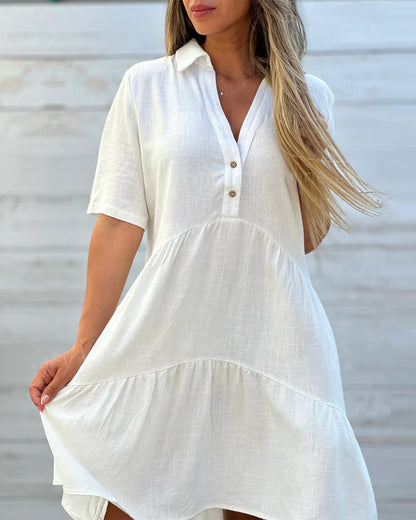 🔥 Monokróm hajtókás komfort gomb lefelé ruha