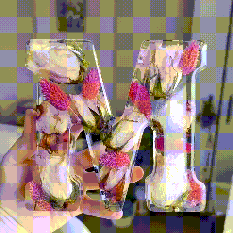 🌸Kézzel készített virágmintás gyantából készült éjszakai fény