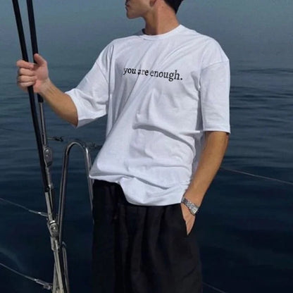 💥Új unisex póló "Kedves Ember A Mögöttem Áll" felirattal, nagy méretben, 2025-től