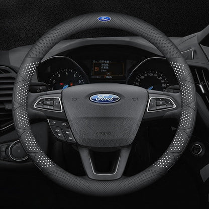 Ultravékony, légáteresztő, valódi bőr kormánykerékborítás csúszásgátló markolattal