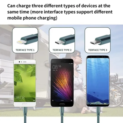 3 az 1-ben visszahúzható autós adatkábel + ingyenes autós töltő