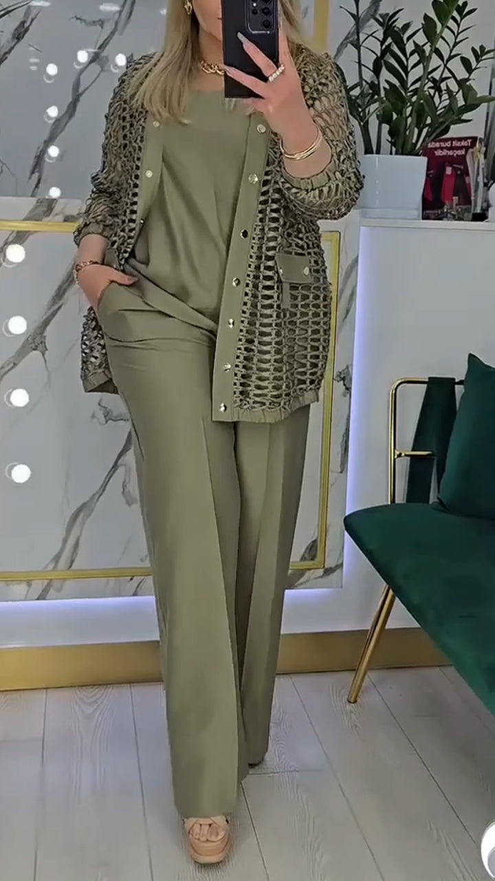 Női, háromrészes üreges ingázóruha