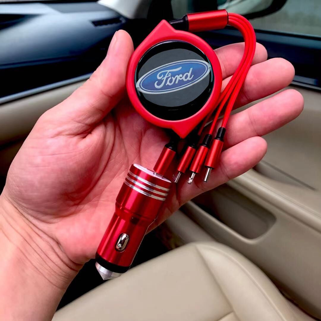 3 az 1-ben visszahúzható autós adatkábel + ingyenes autós töltő