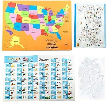 🔥🌍 Világtérkép és USA térkép kirakós készlet