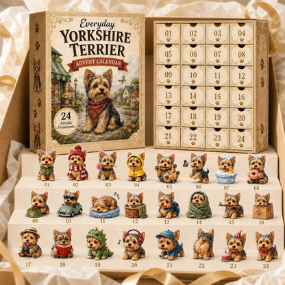💥✨Yorkshire Terrier 2D Advent Calendar – 24 Unique Yorkie Acrylic Ornaments & Daily Christmas Surprises