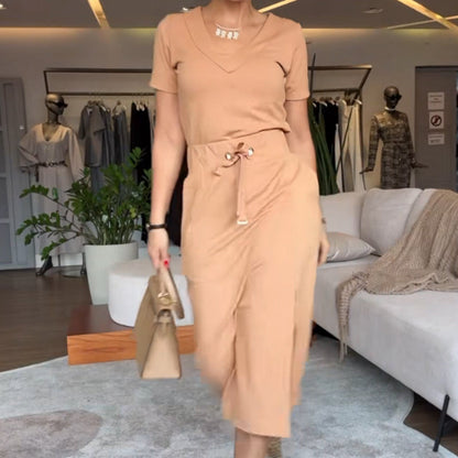 🌸Tavaszi Akció🌸V-nyakú női felső és szoknya