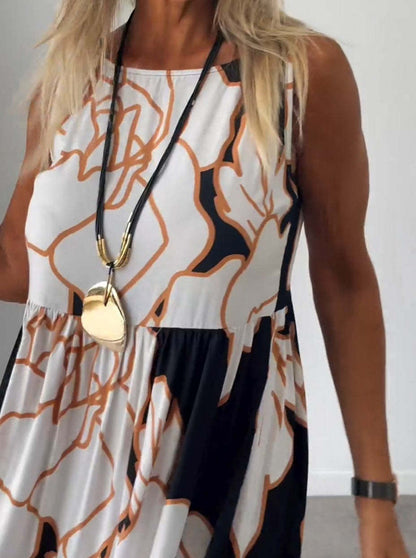 👗2024 Pánt nélküli, virágmintás maxiruha