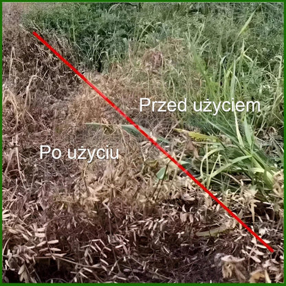 Hatékonyan irtja a gyomokat, nem károsítja a talajt, egy palack 3-5 m-re elegendő.