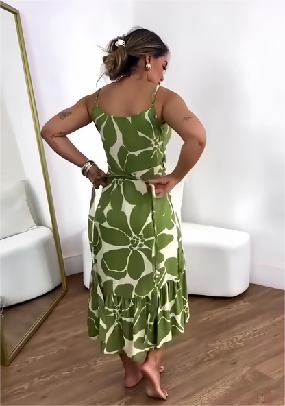 🌼 V-nyakú mintás alkalmi ruhák nőknek