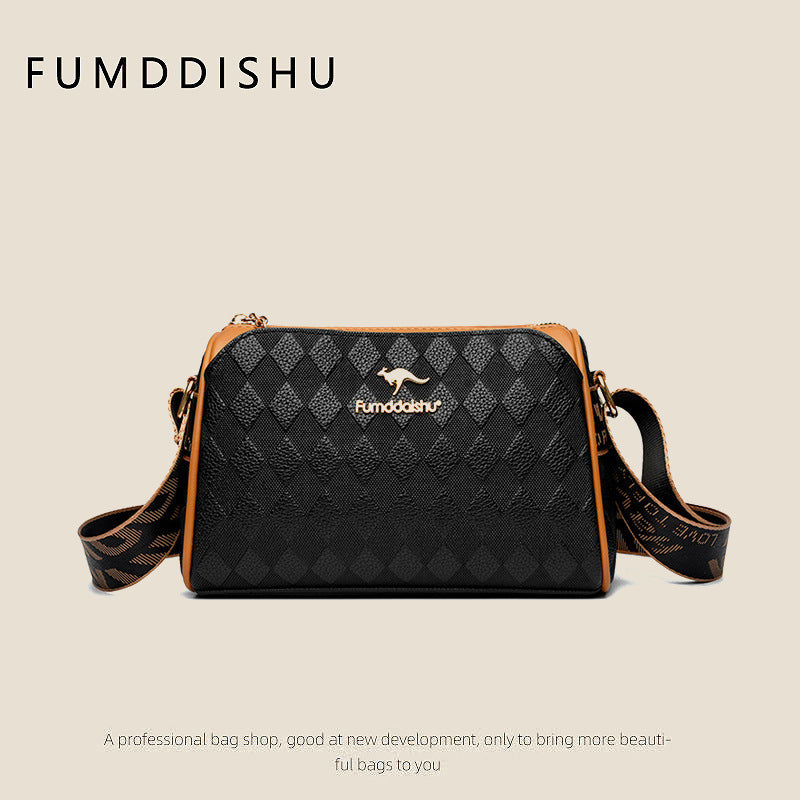 [A legjobb ajándék neki] Divat gyémánt mintás, nagy kapacitású, 3 rétegű kereszttartó táska