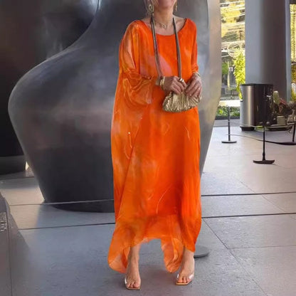 🔥Kiárusítás🔥Elegáns sifon ruha márványmintával