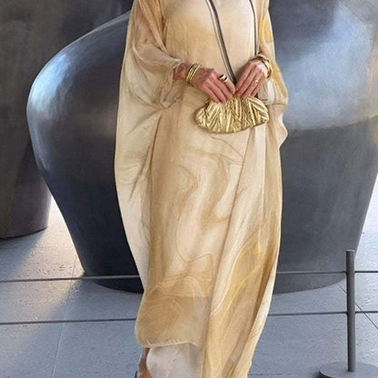 🔥Kiárusítás🔥Elegáns sifon ruha márványmintával