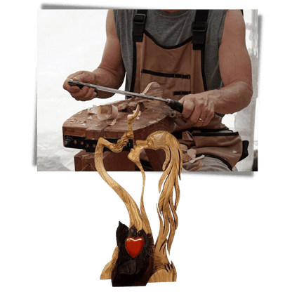 Pár Szerelem Fából Készült Dekorációs Díszek, Kreatív Dekoratív Művészet