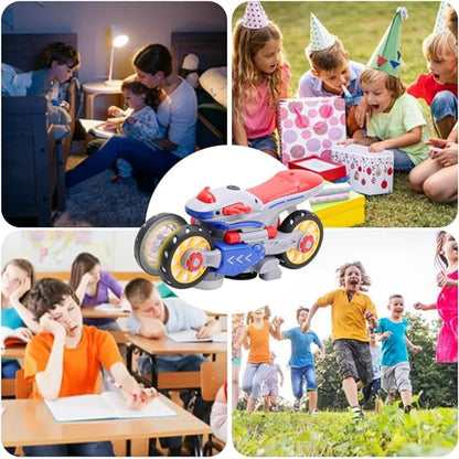 【🎁A legjobb ajándék egy gyereknek】🏍️Deformációs motorkerékpár fénnyel és zenével