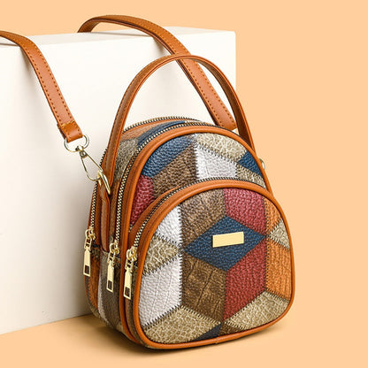 Női vintage geometrikus mintás crossbody táska