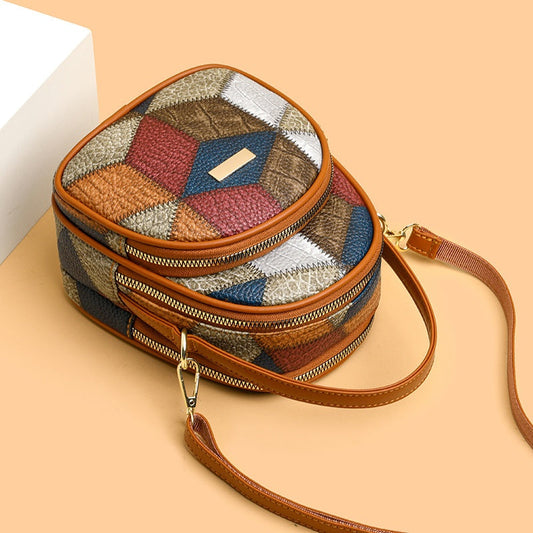 Női vintage geometrikus mintás crossbody táska