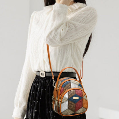 Női vintage geometrikus mintás crossbody táska