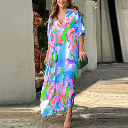【M-XL】🌈Alkalmi ruha festett mintával