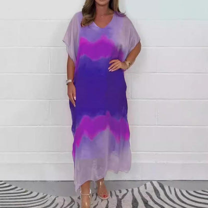 ✨【S-4XL】Kényelmes női szürke sifon ruha