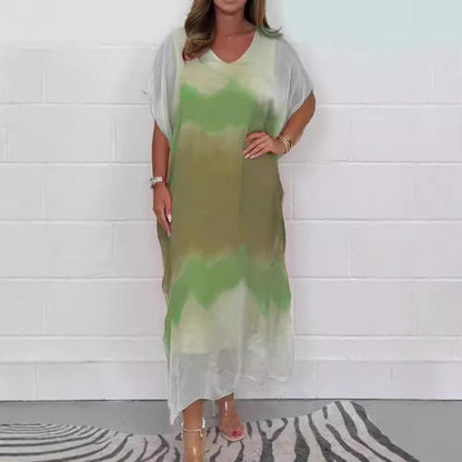 ✨【S-4XL】Kényelmes női szürke sifon ruha