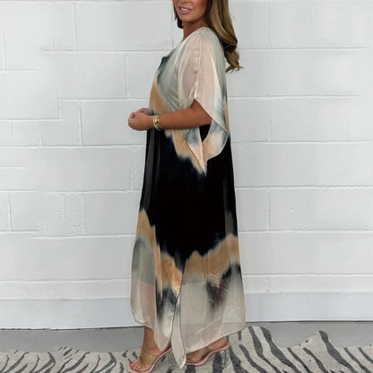 ✨【S-4XL】Kényelmes női szürke sifon ruha