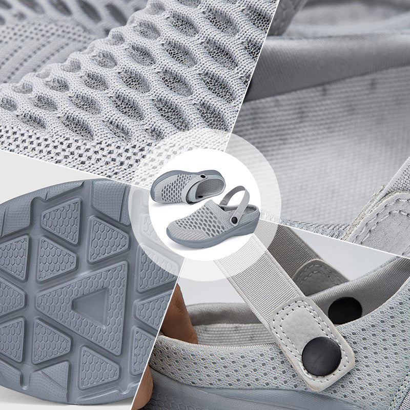 Divatos, hálós, légáteresztő, félig csúszós szandál