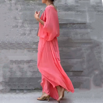 Bő felső és széles sifon nadrág, 2 részes szett