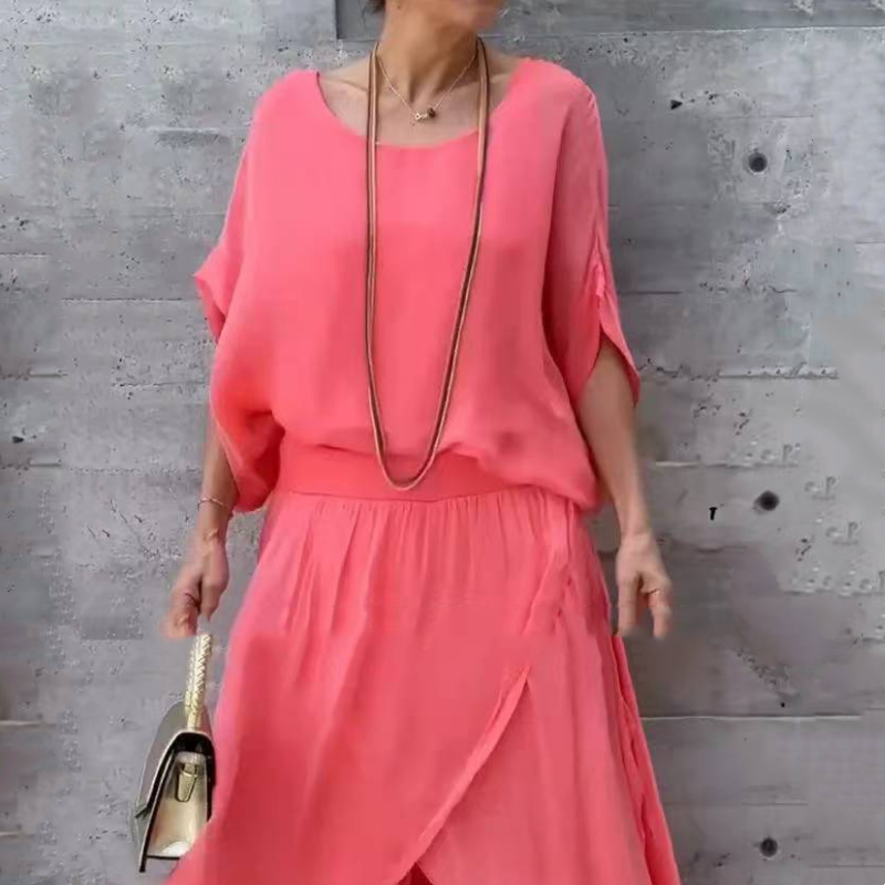 Bő felső és széles sifon nadrág, 2 részes szett