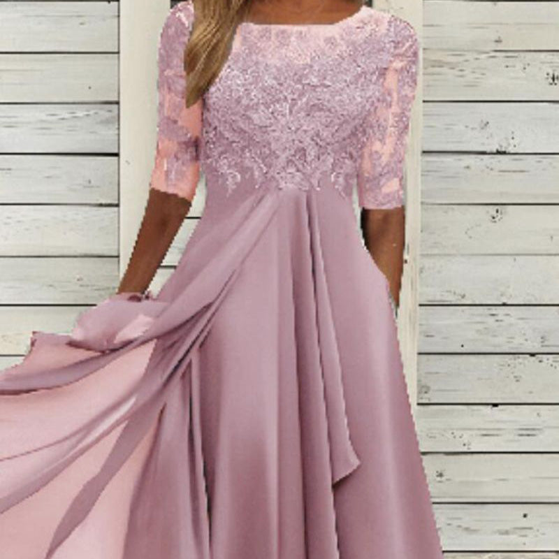 💖 Korlátozott példányszámú 💖 Elegáns hímzett hímzett koktél folyékony ruha
