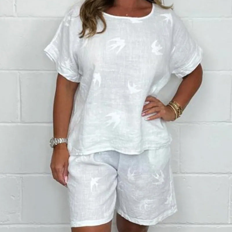 🌸Alkalmi nyomtatott kényelmi rövid ujjú öltöny【S-3XL】