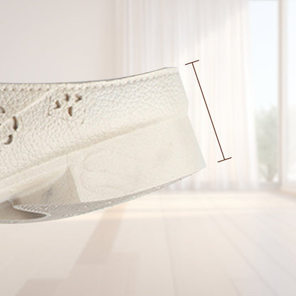 Kerek fejű üreges faragott virágok alacsony sarok női papucsok