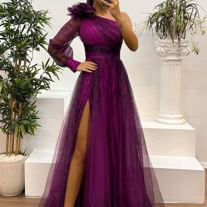 Női mintás ruhák ferde vállakkal